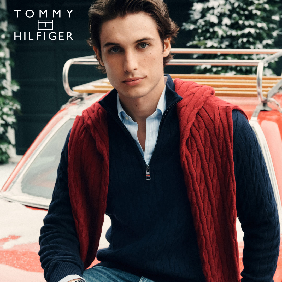 a man wearing Tommy Hilfiger clothes