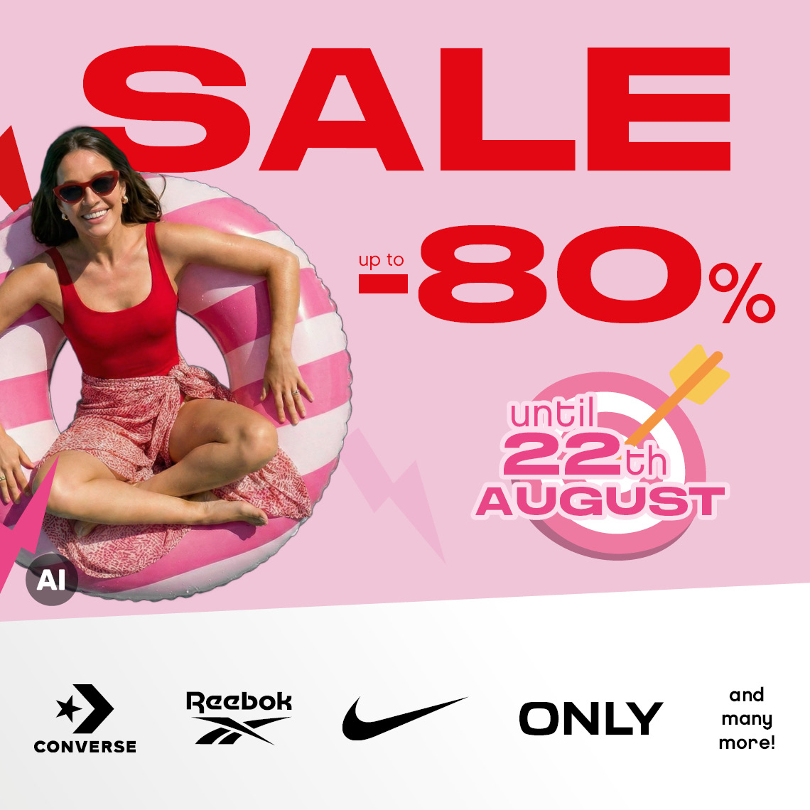 women in red at pink background