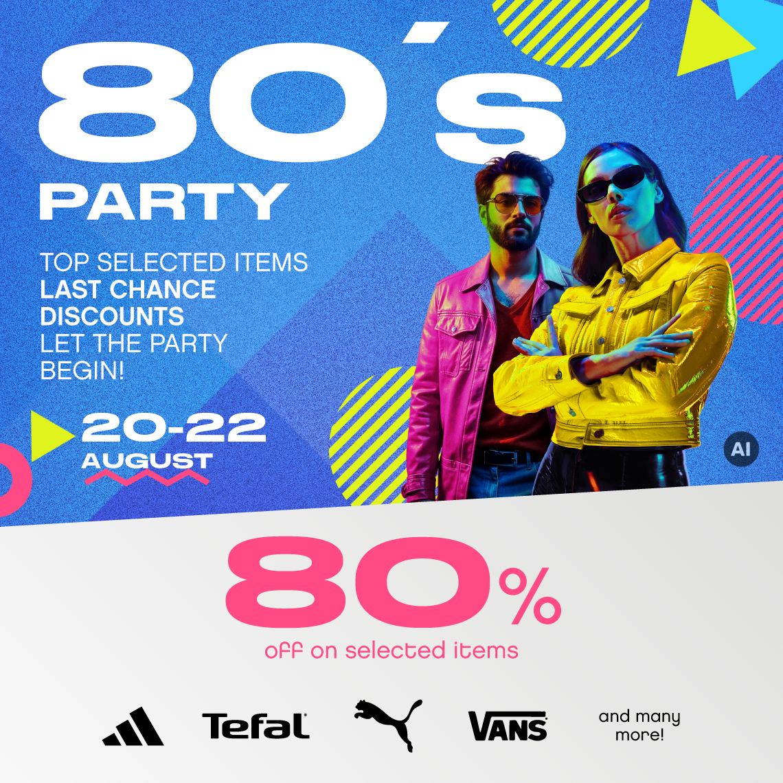 a man and a woman in neon outfits