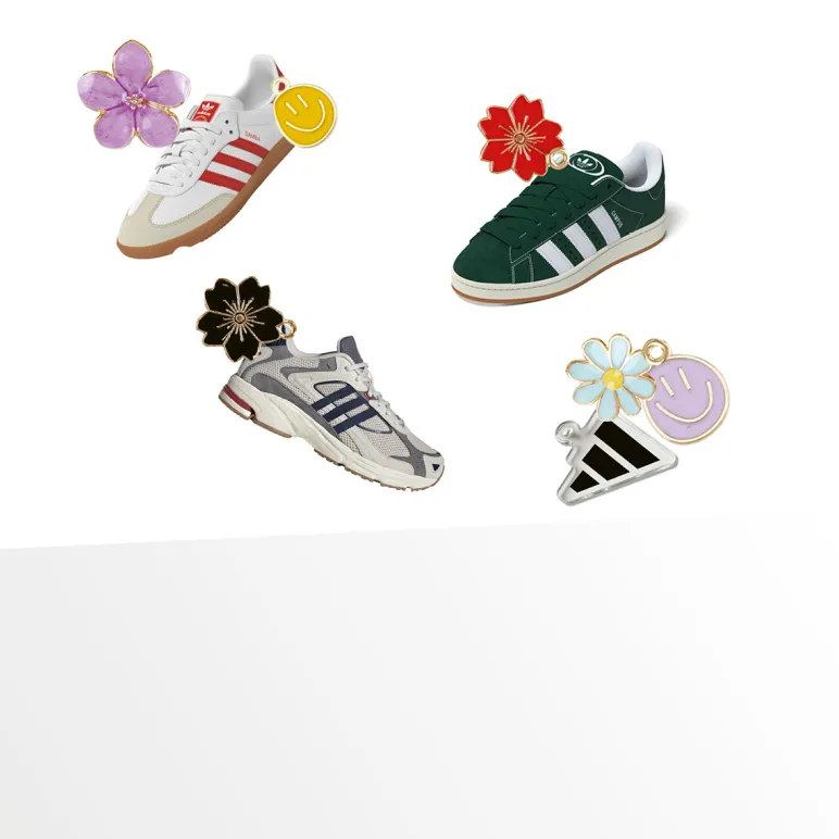 adidasy i kwiaty wiszące w powietrzu